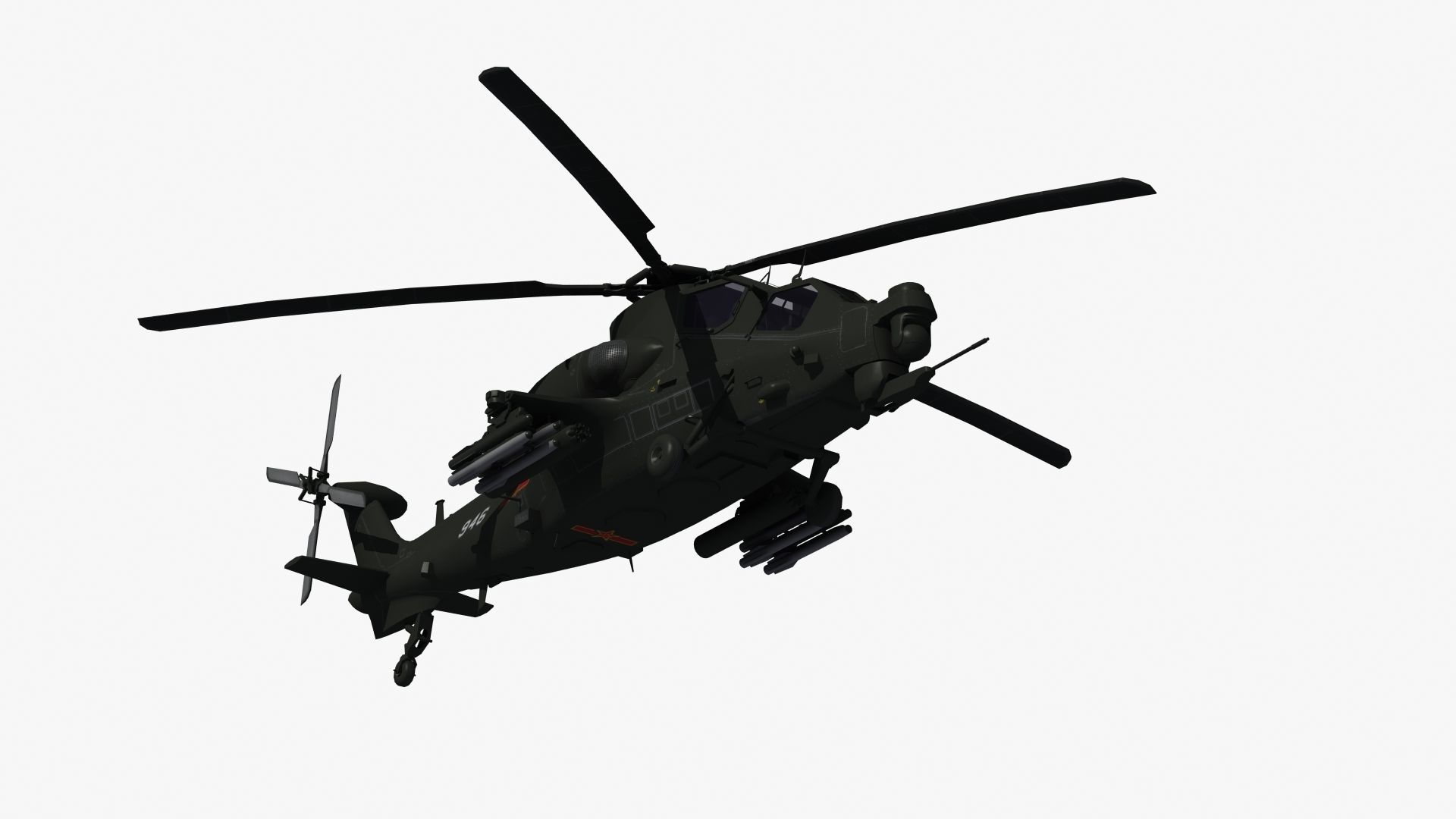 WZ10 Attack Helicopter 3D model_37