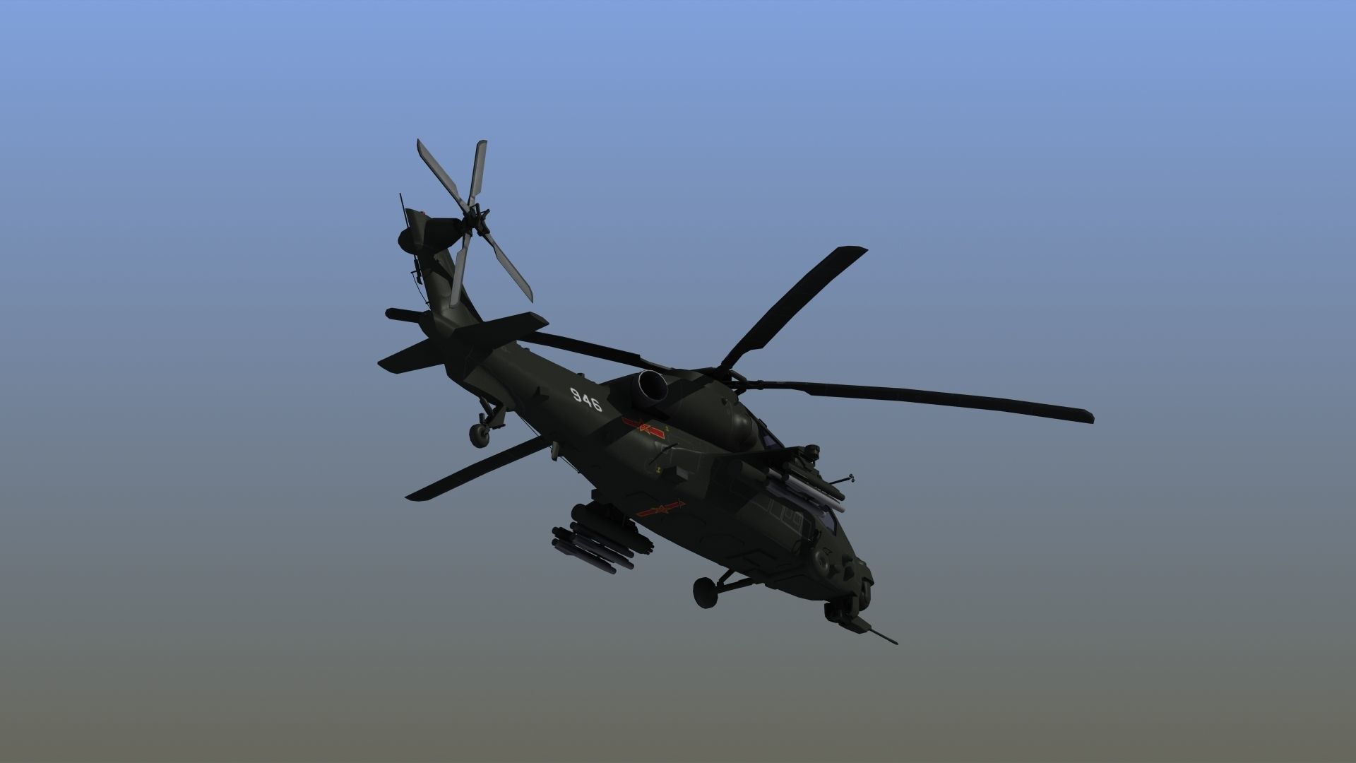 WZ10 Attack Helicopter 3D model_7