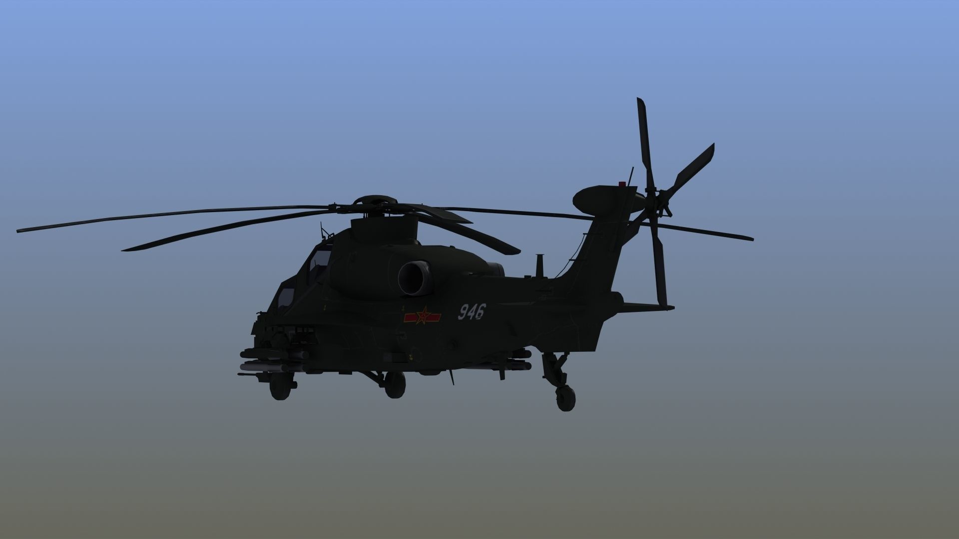 WZ10 Attack Helicopter 3D model_5