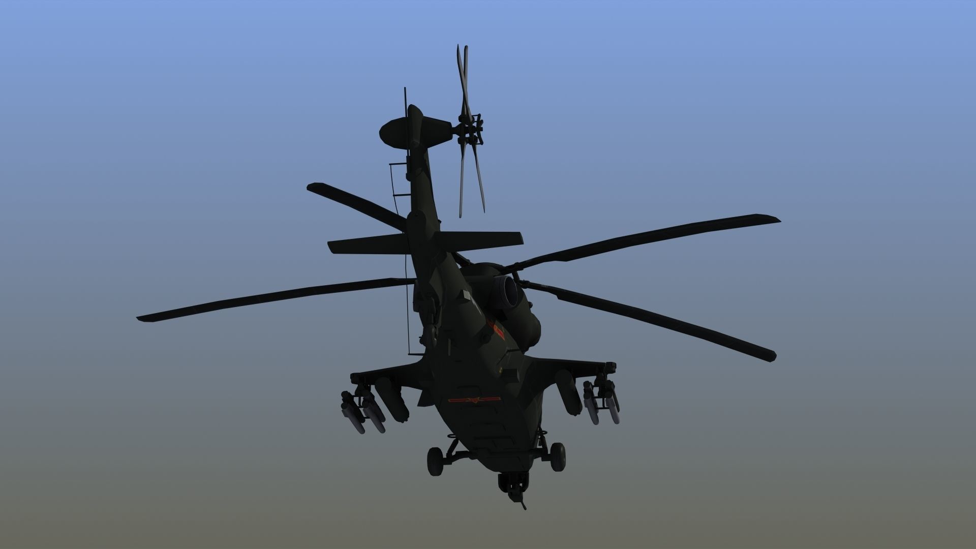 WZ10 Attack Helicopter 3D model_6