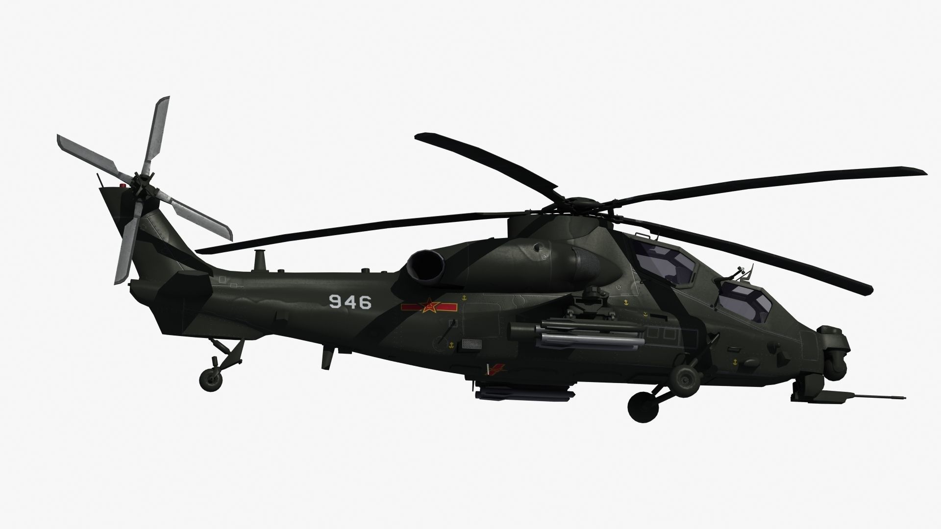 WZ10 Attack Helicopter 3D model_27