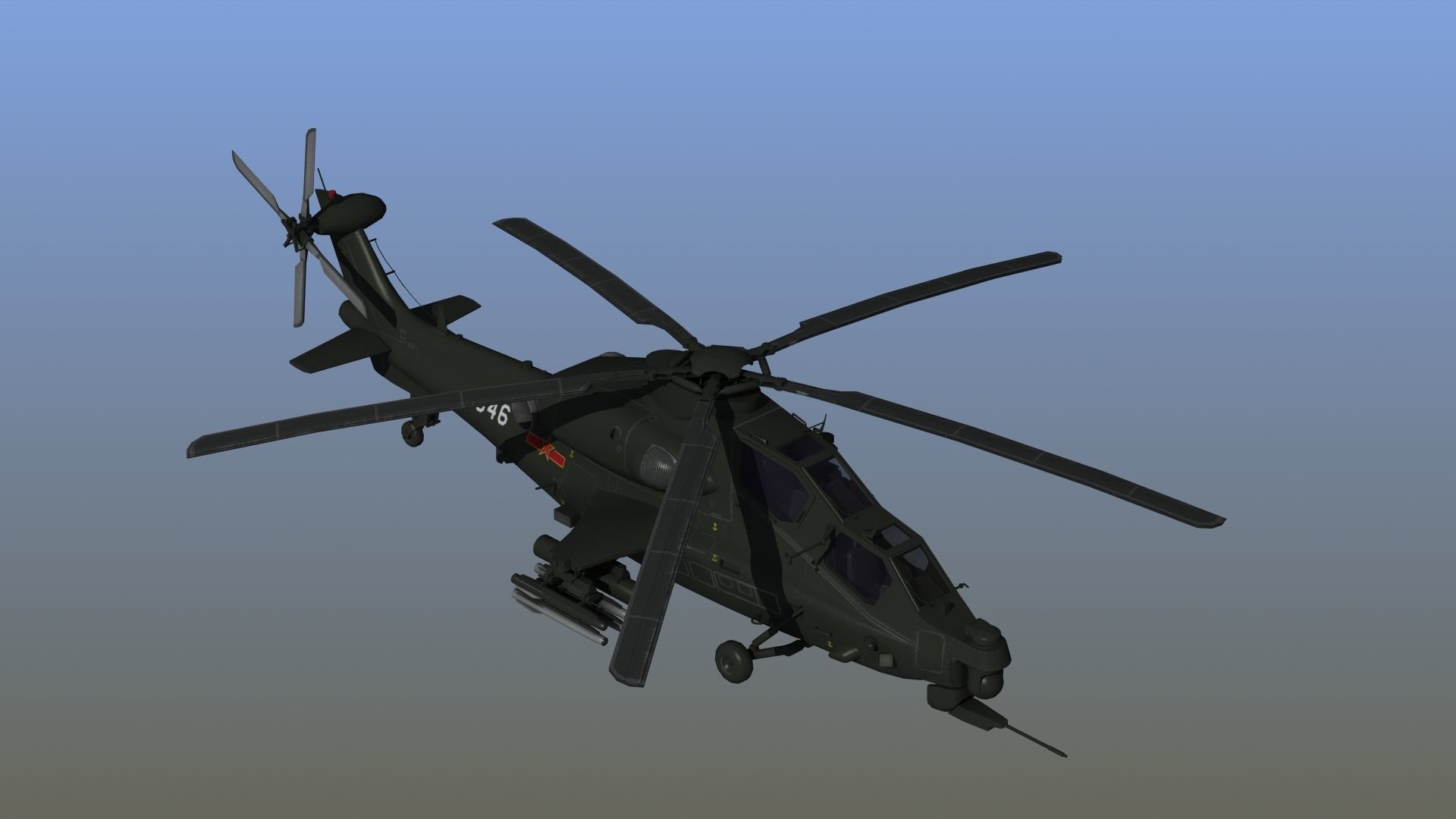 WZ10 Attack Helicopter 3D model_1
