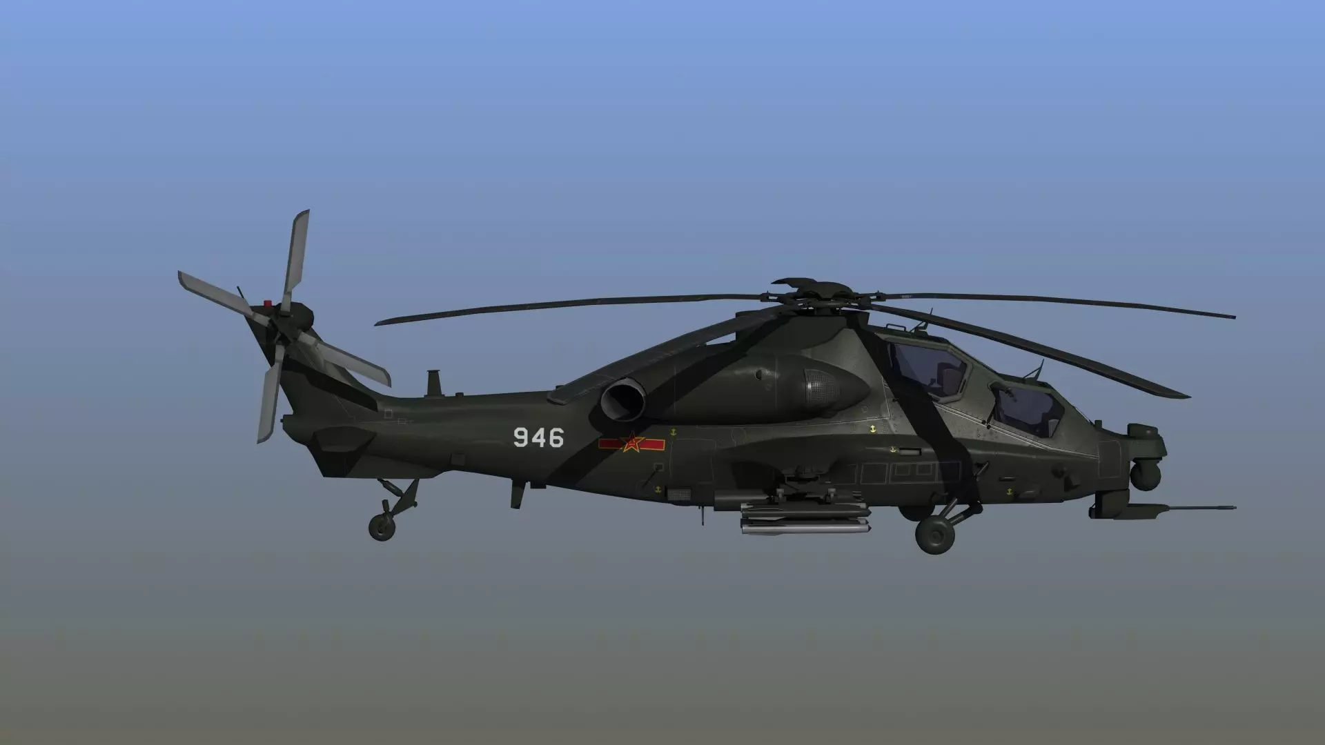 WZ10 Attack Helicopter 3D model_0
