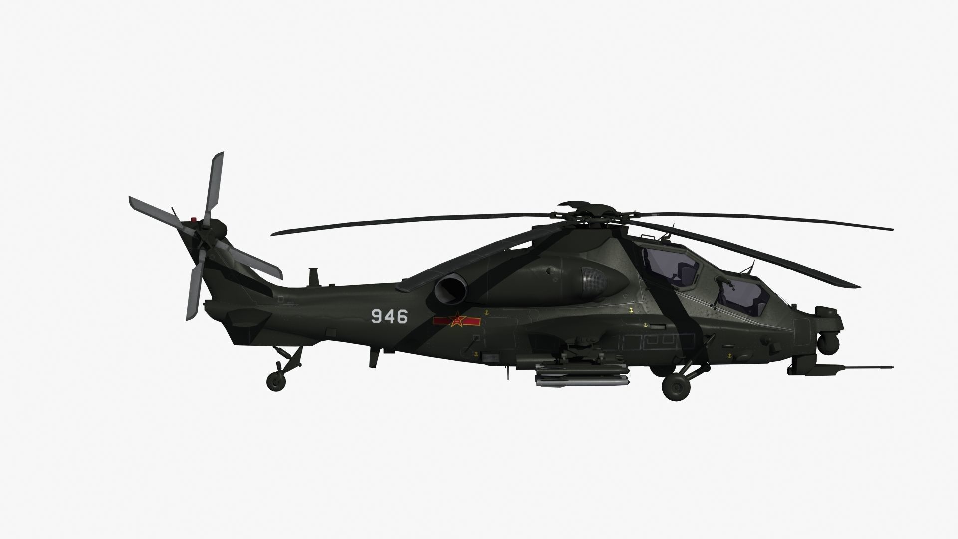 WZ10 Attack Helicopter 3D model_29