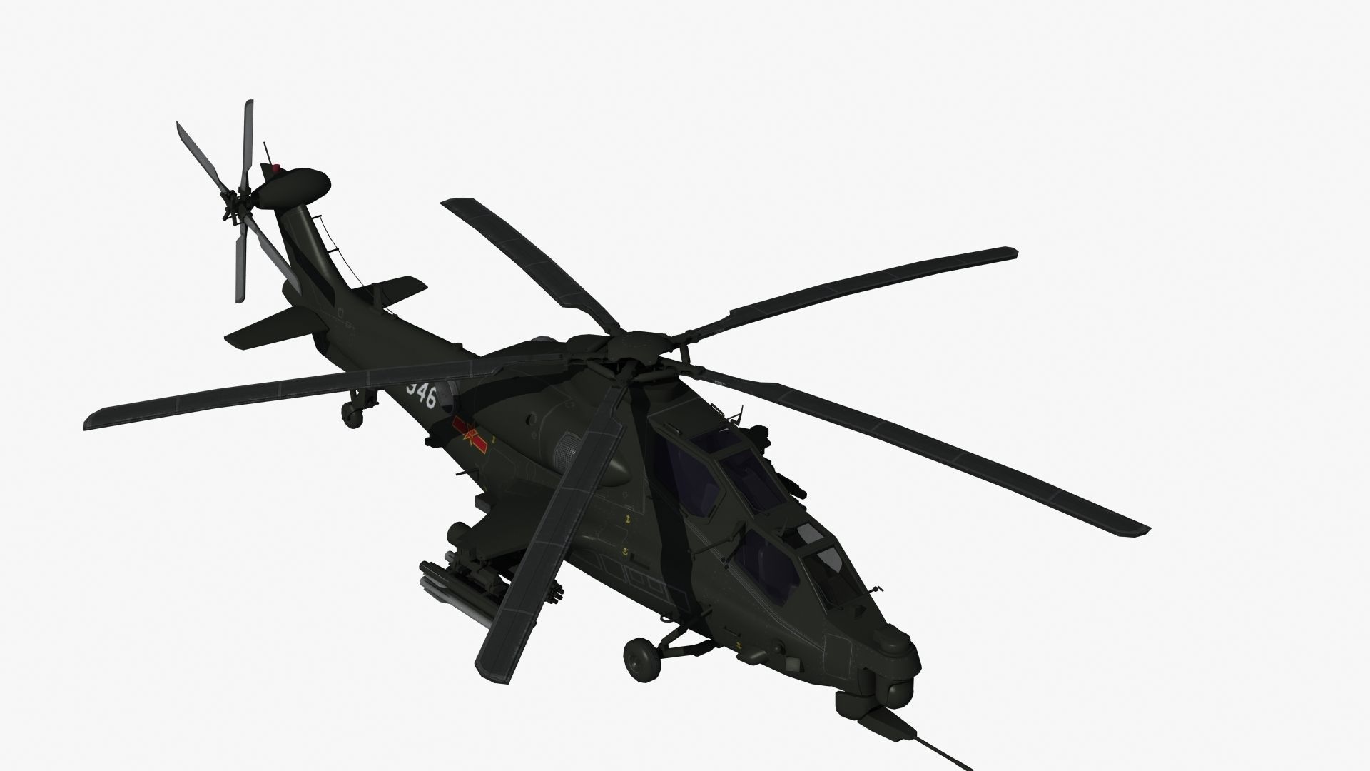 WZ10 Attack Helicopter 3D model_38