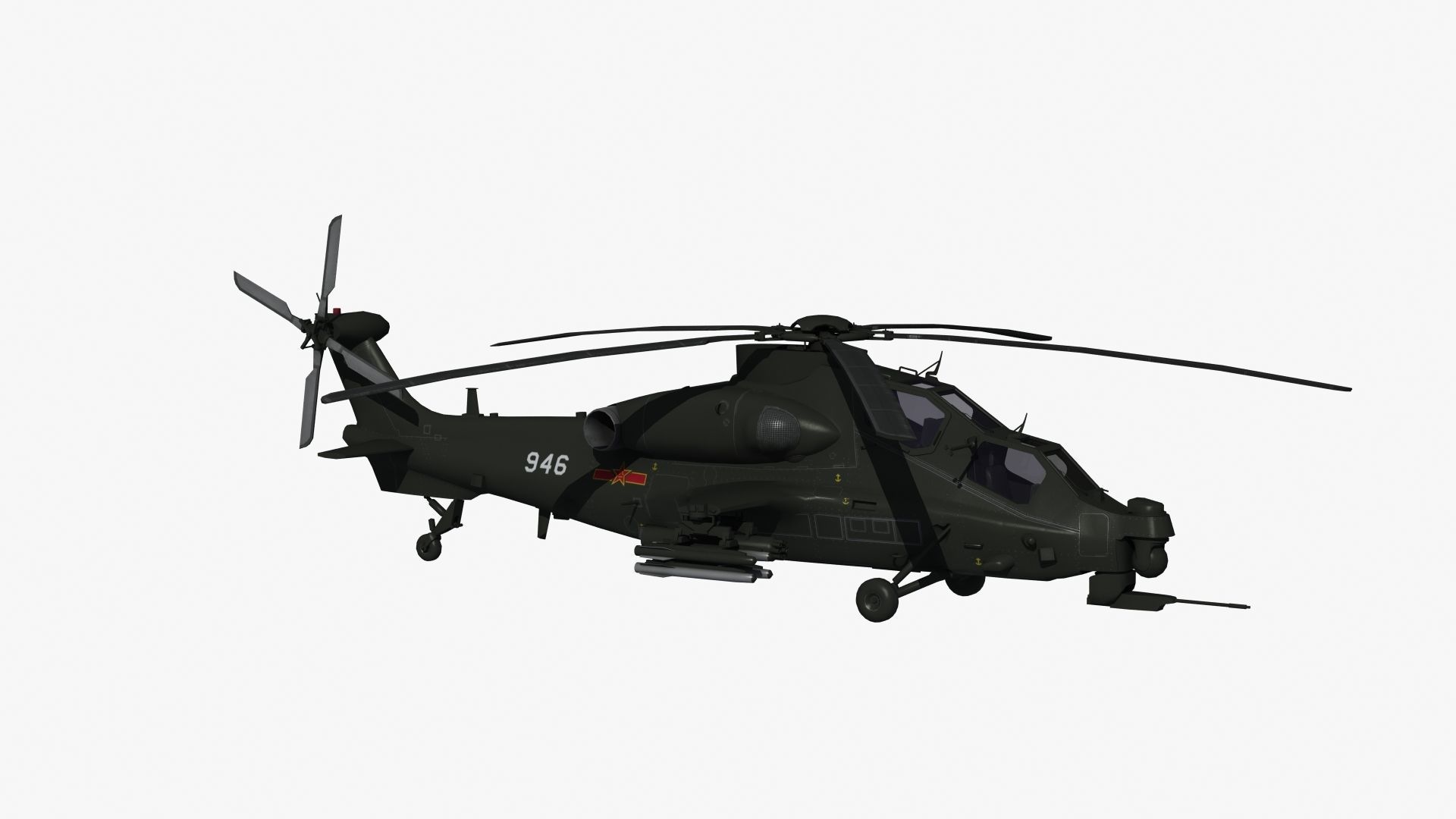 WZ10 Attack Helicopter 3D model_28
