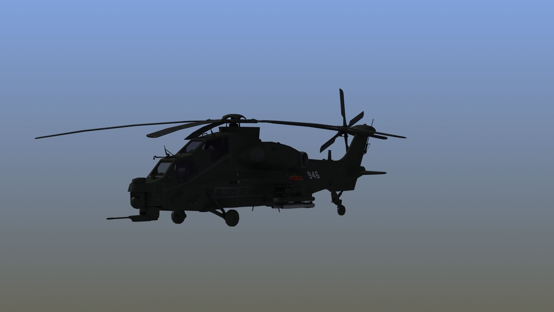 WZ10 Attack Helicopter 3D model_11
