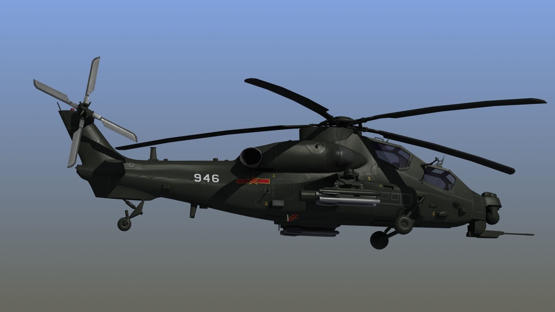 WZ10 Attack Helicopter 3D model_8