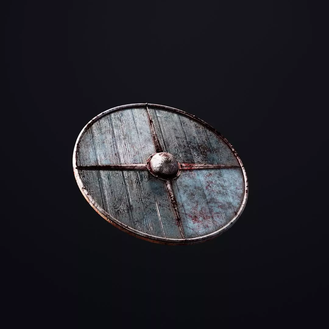 Viking Shield var 04 Low-poly 3D model_0