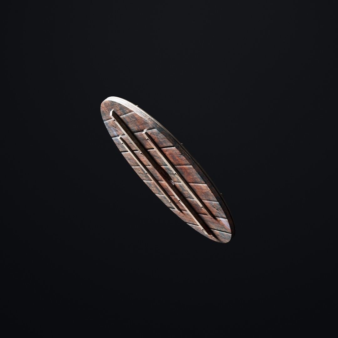 Viking Shield var03 Low-poly 3D model_1