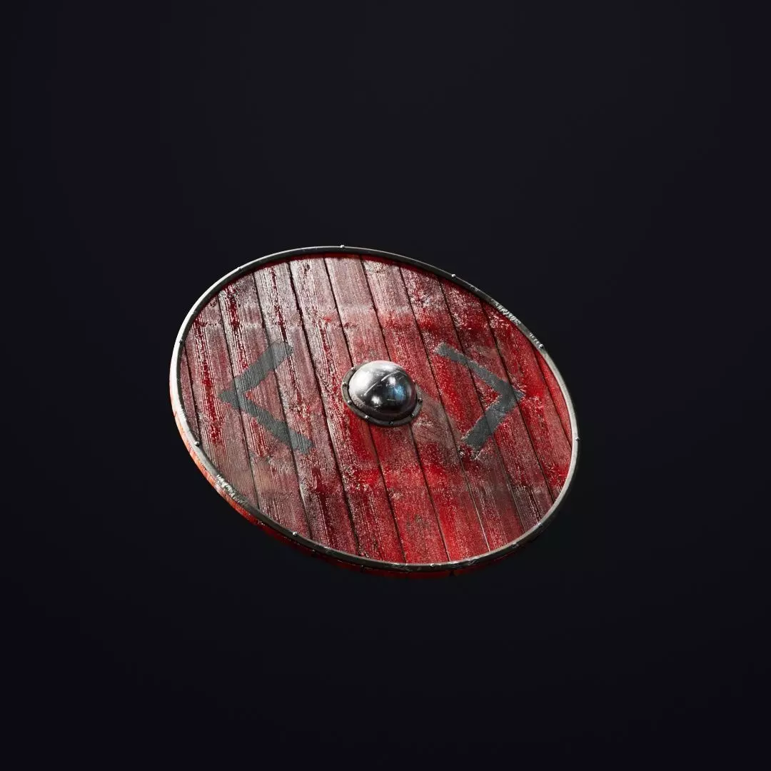 Viking Shield var01 Low-poly 3D model_0