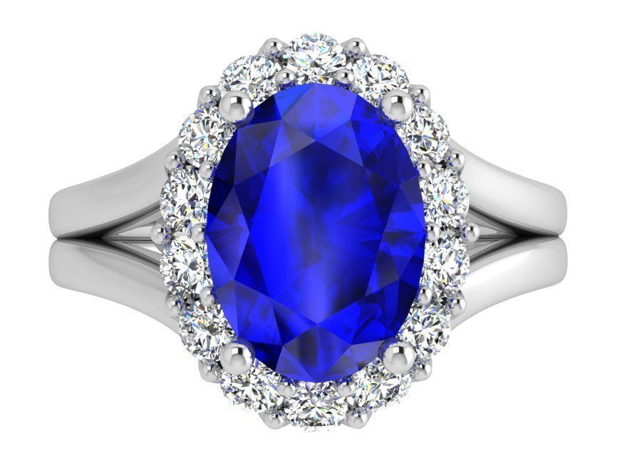 Pear Cabbochon Halo Twisted Ring 3611 3D print model 3D print model_2