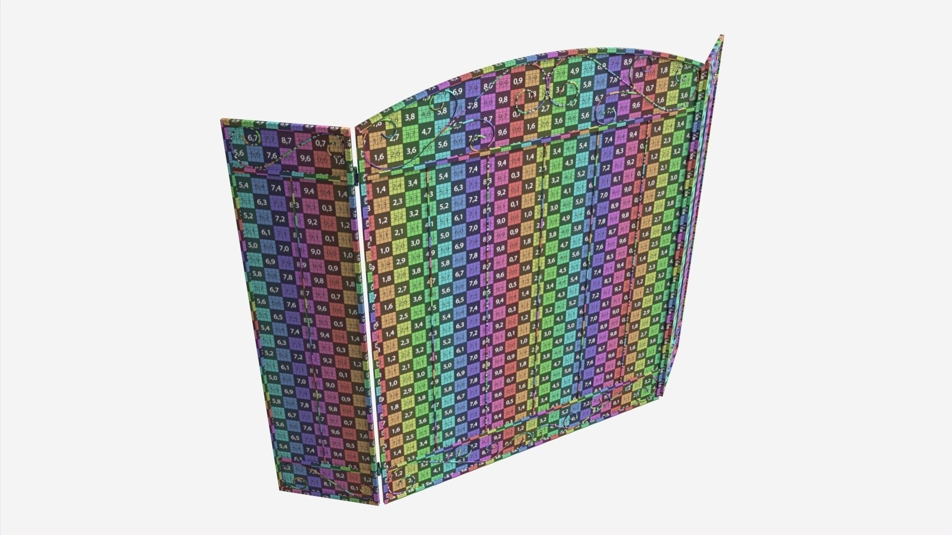 Folding Fireplace Screen 3-Panel 3D model_6