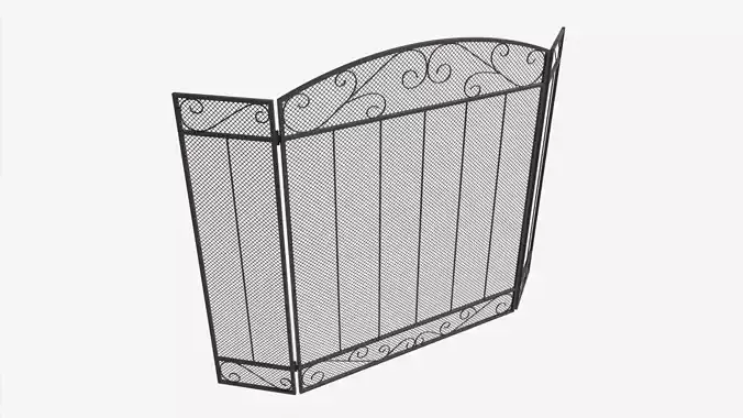 Folding Fireplace Screen 3-Panel