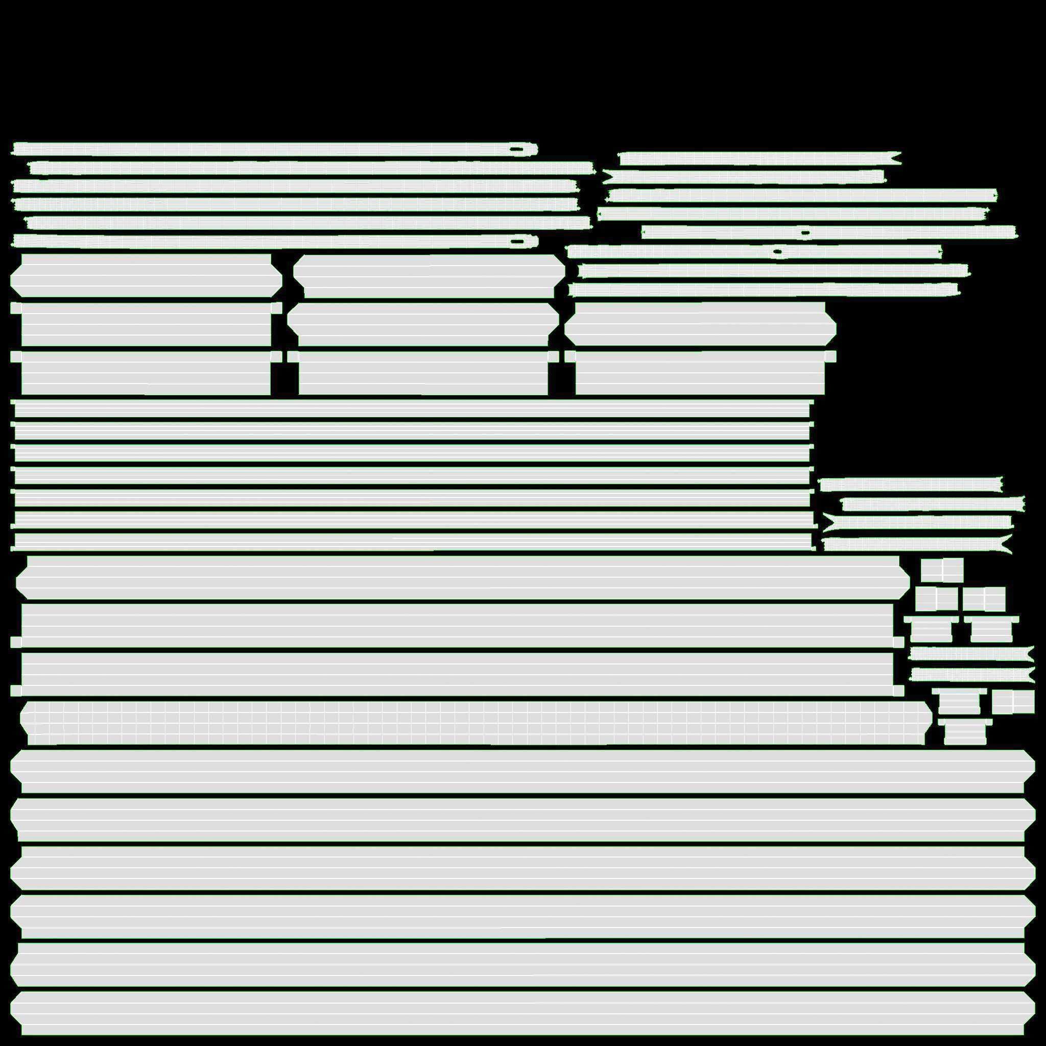 Folding Fireplace Screen 3-Panel 3D model_8