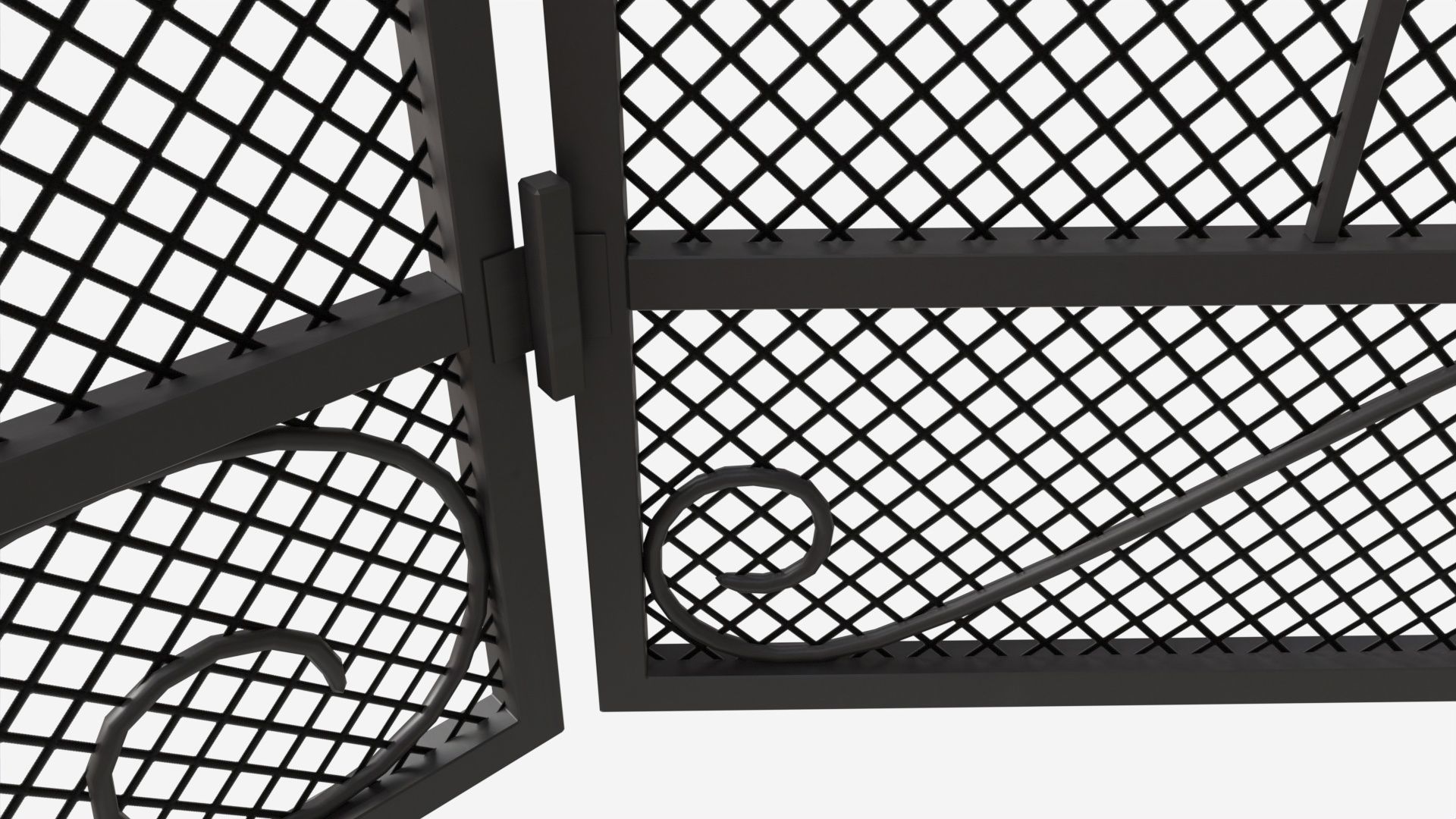 Folding Fireplace Screen 3-Panel 3D model_3