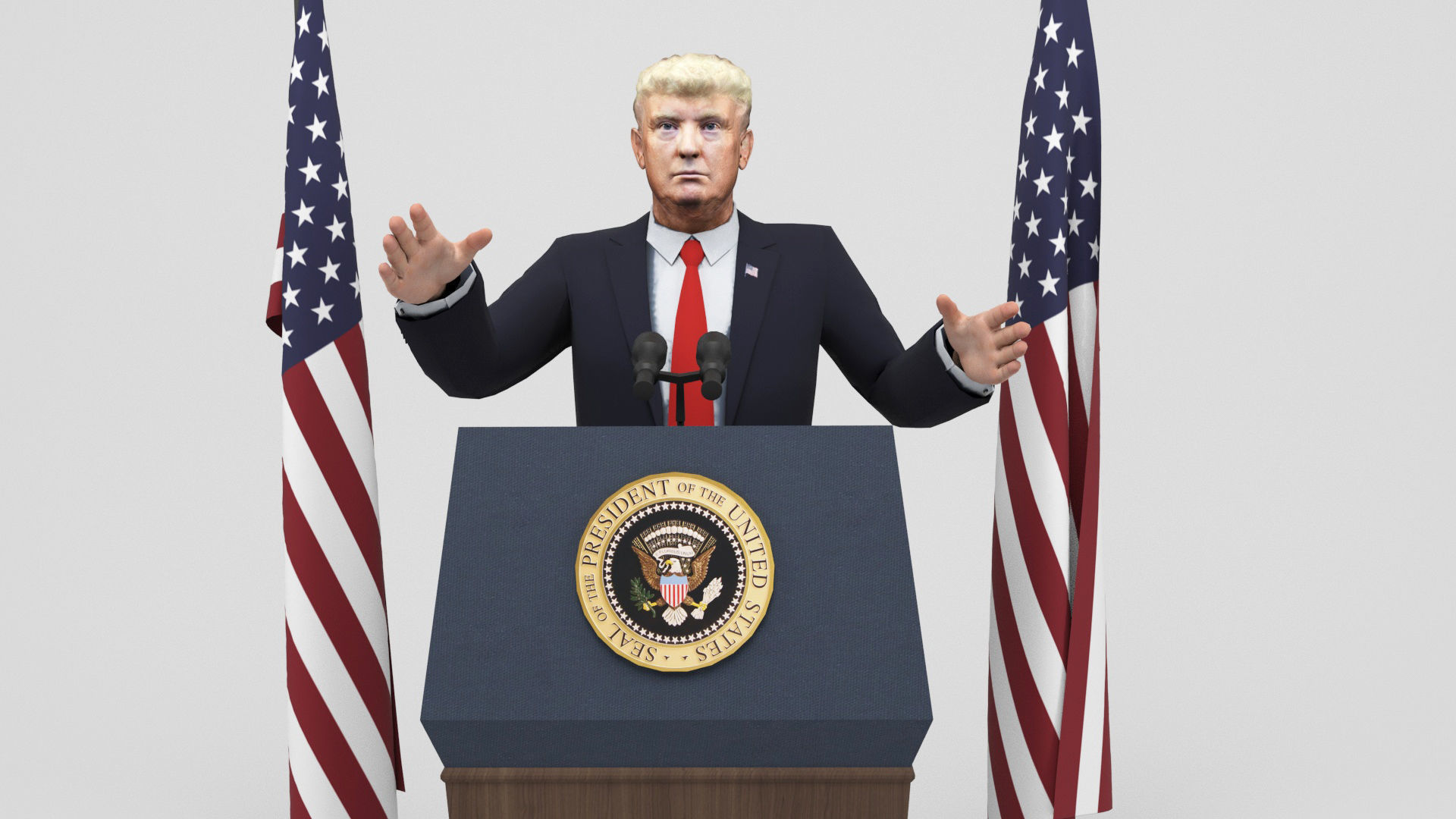 Donald Trump Low-poly 3D model_3