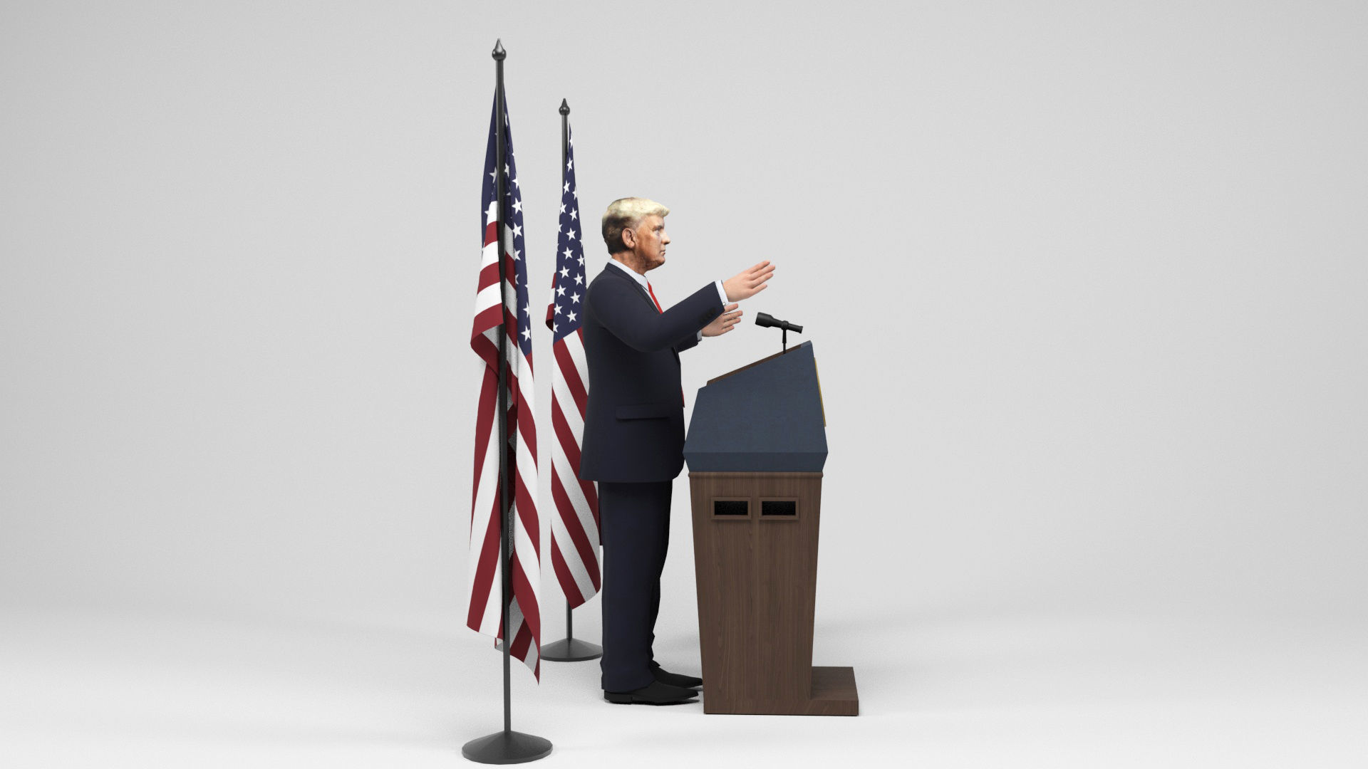Donald Trump Low-poly 3D model_9