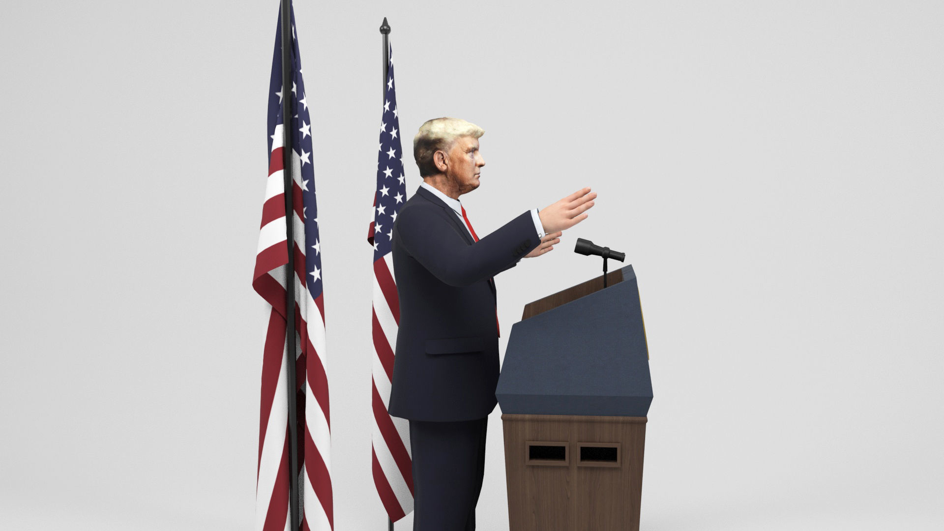 Donald Trump Low-poly 3D model_8