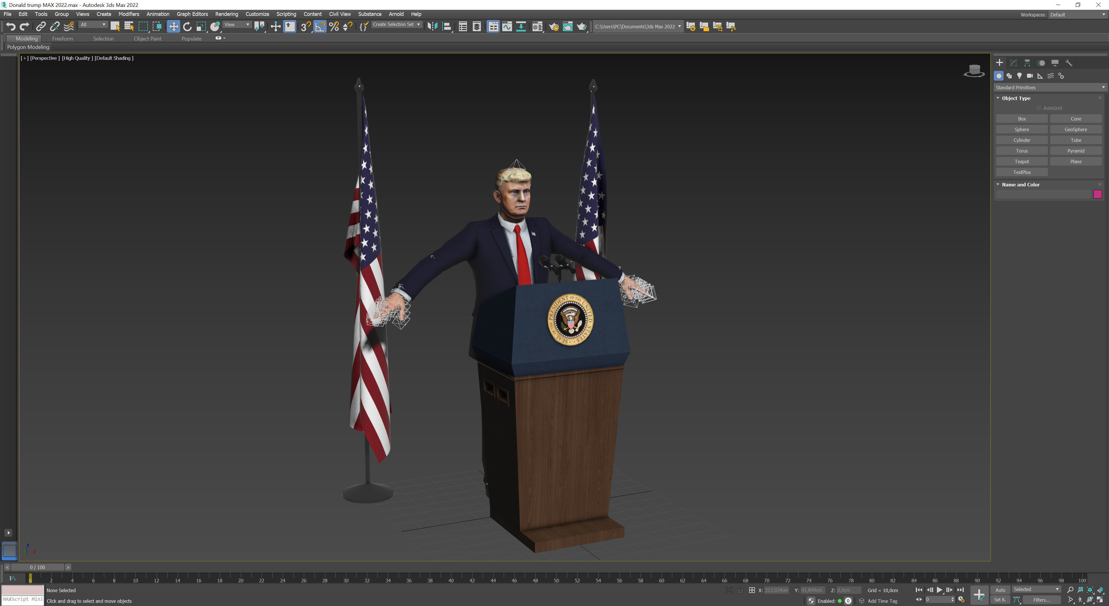 Donald Trump Low-poly 3D model_11