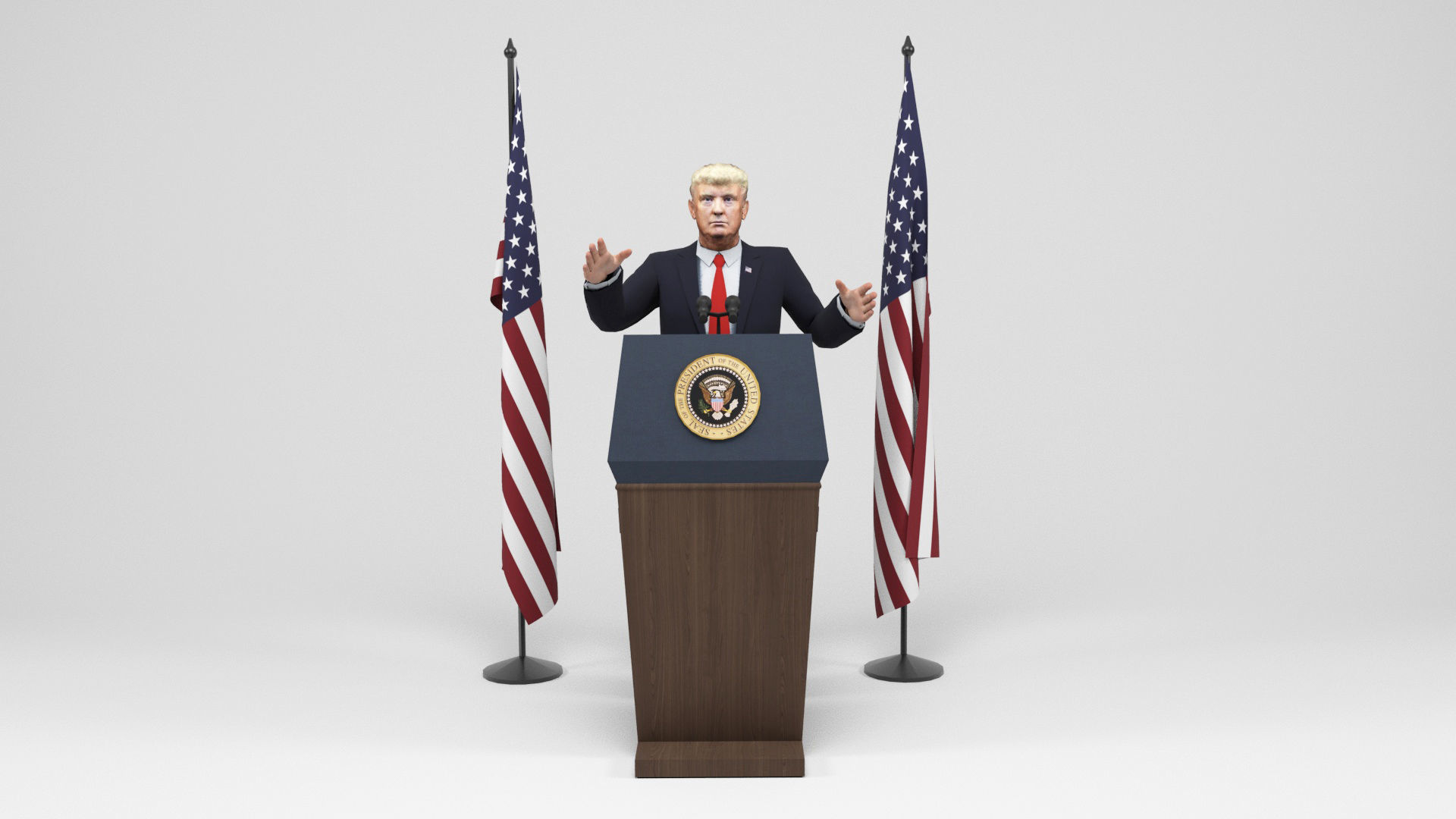 Donald Trump Low-poly 3D model_2