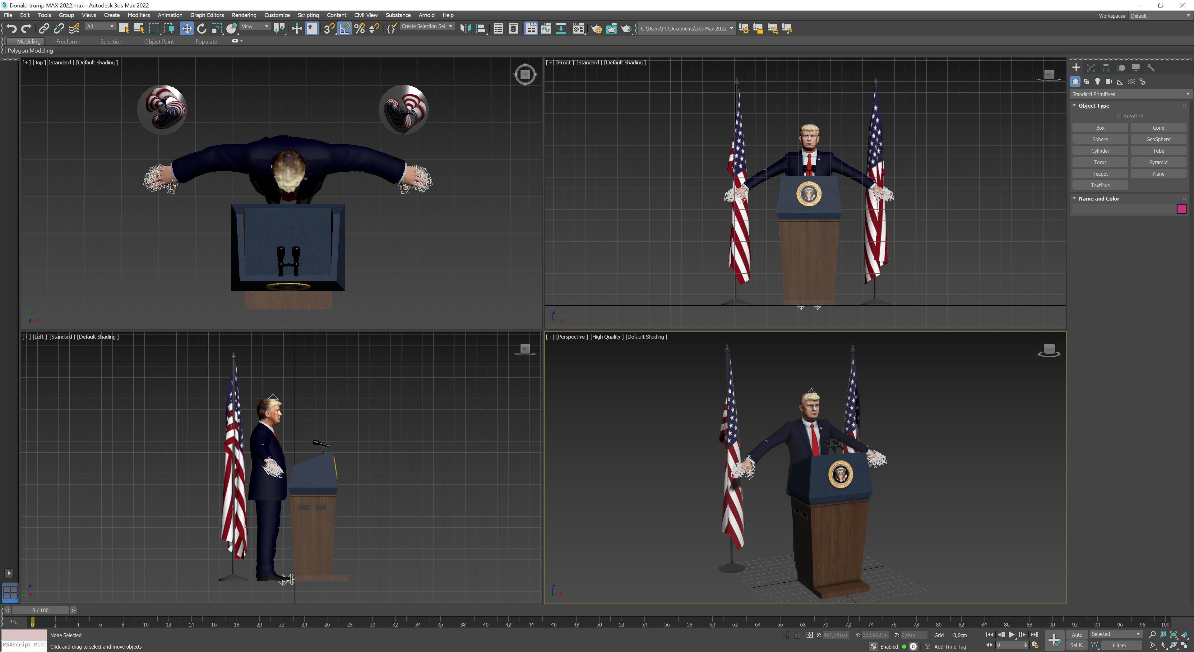 Donald Trump Low-poly 3D model_10