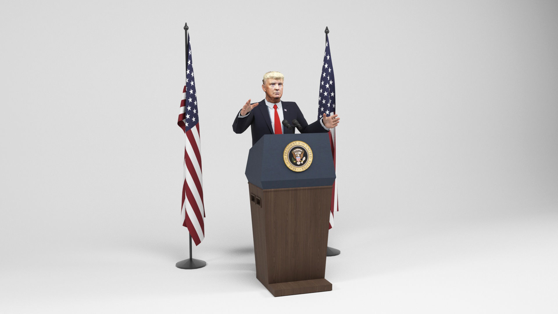 Donald Trump Low-poly 3D model_1