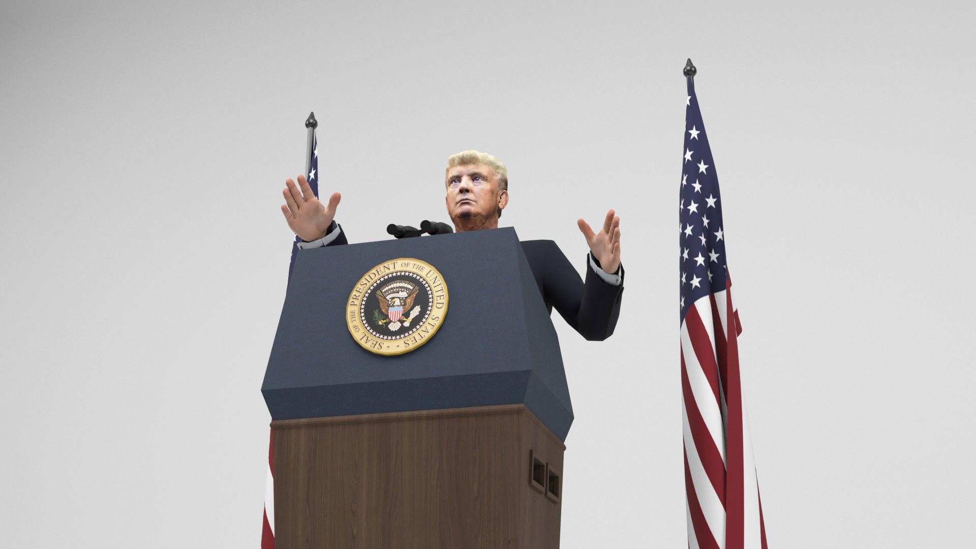 Donald Trump Low-poly 3D model_6