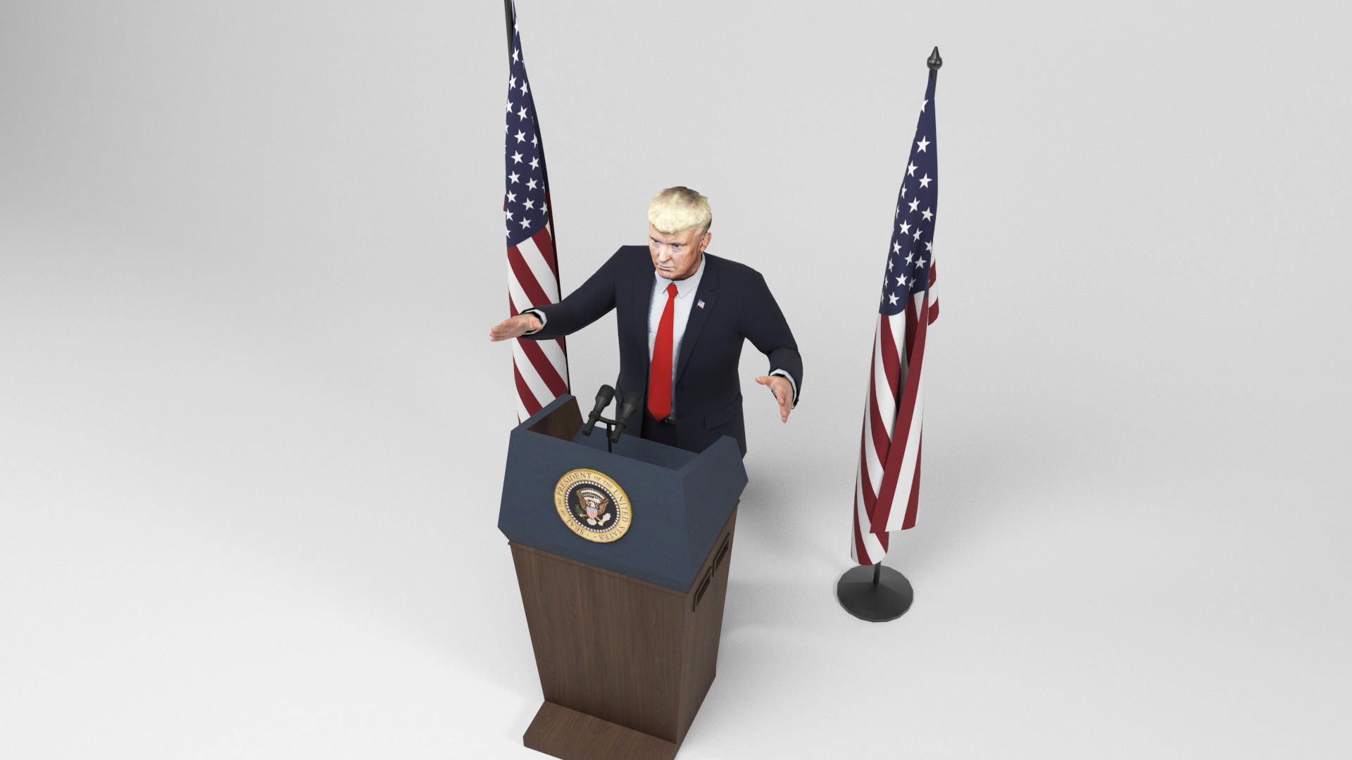 Donald Trump Low-poly 3D model_4