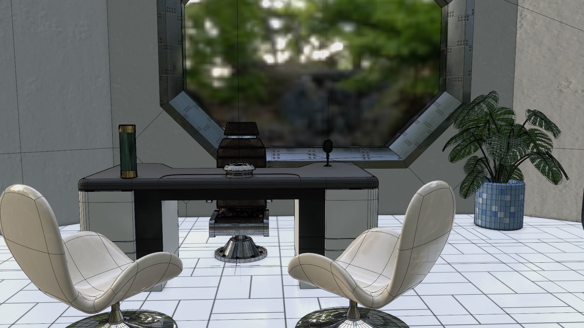 Sci-Fi office 3D model_11