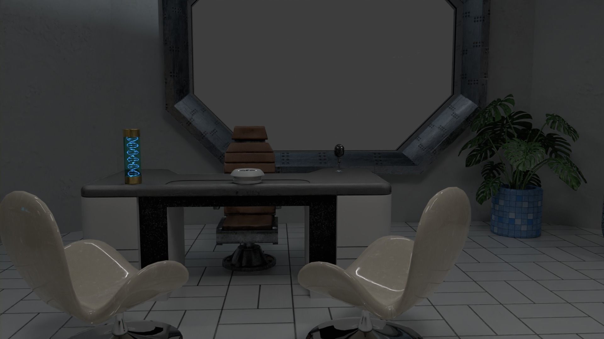 Sci-Fi office 3D model_2
