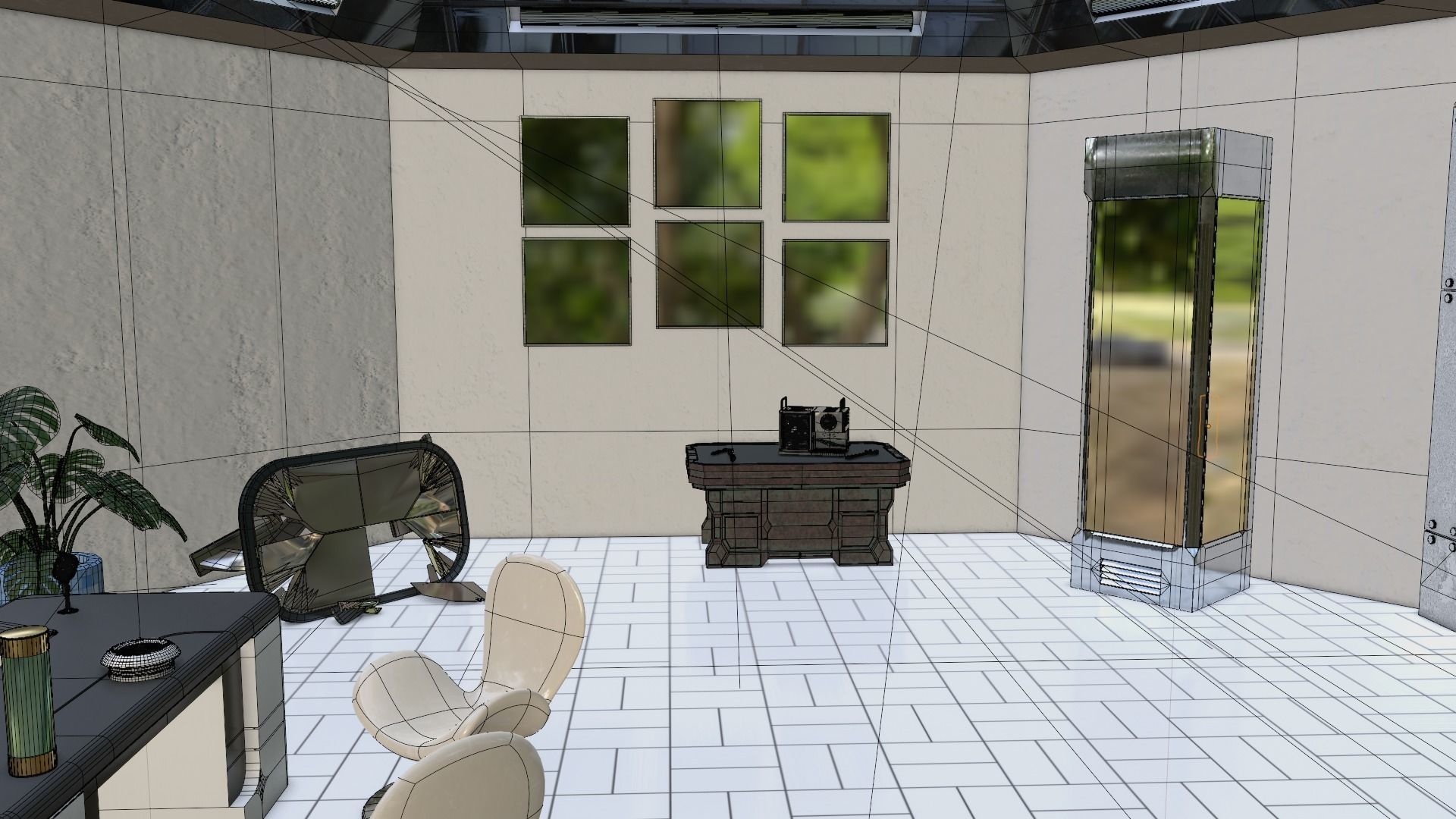 Sci-Fi office 3D model_10