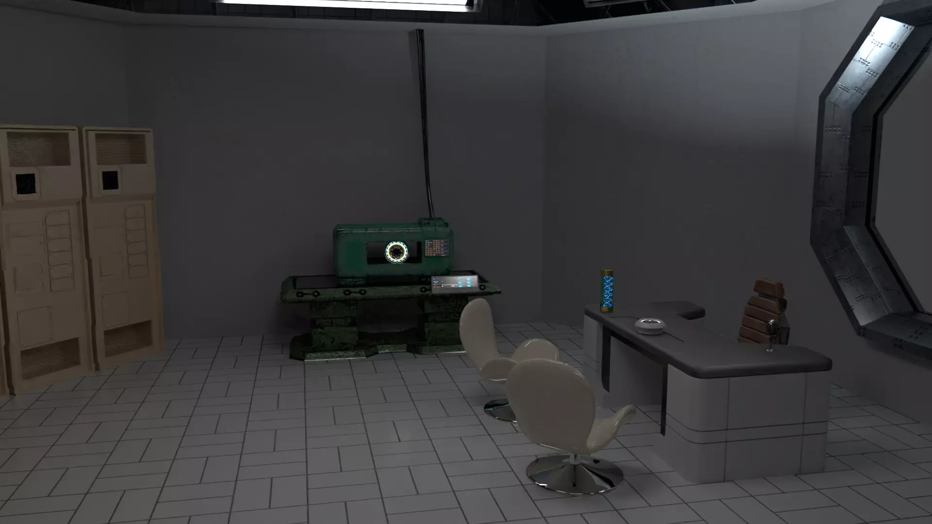 Sci-Fi office 3D model_0
