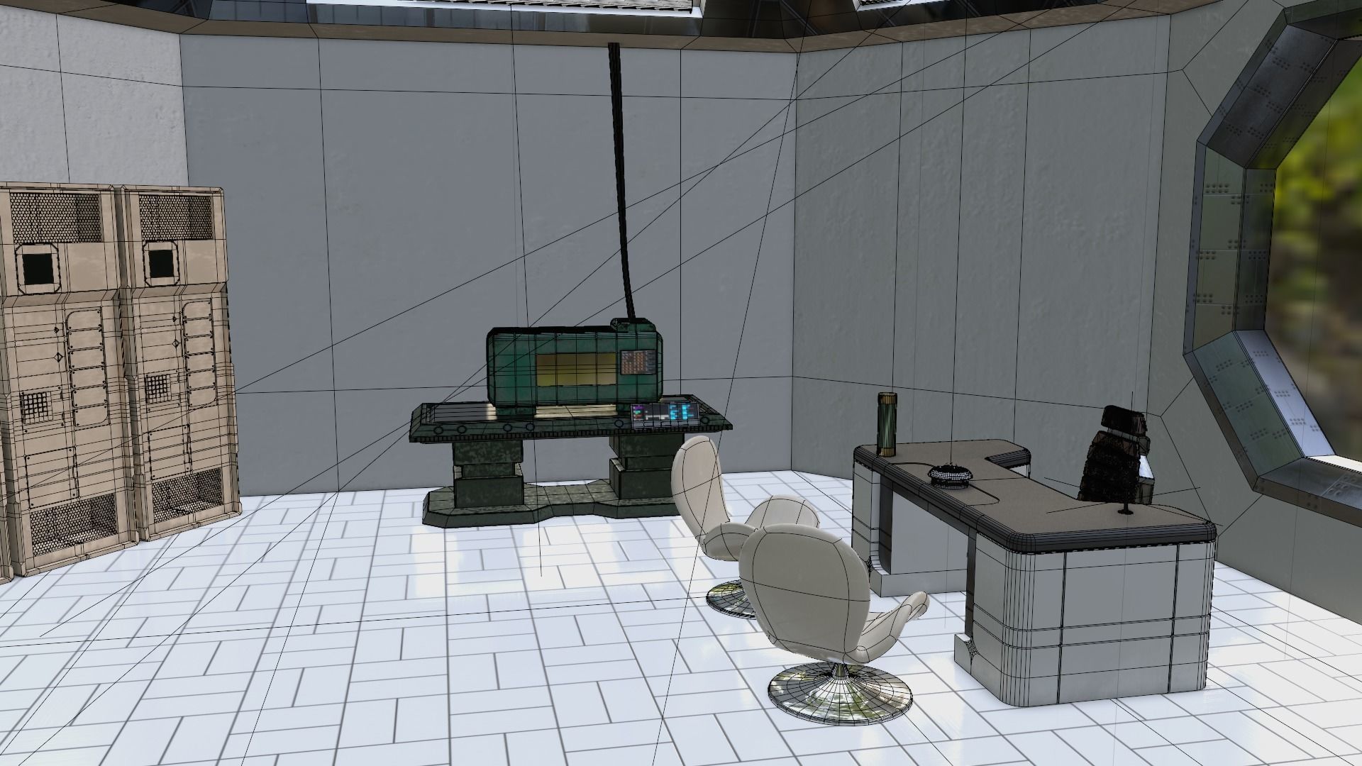 Sci-Fi office 3D model_9