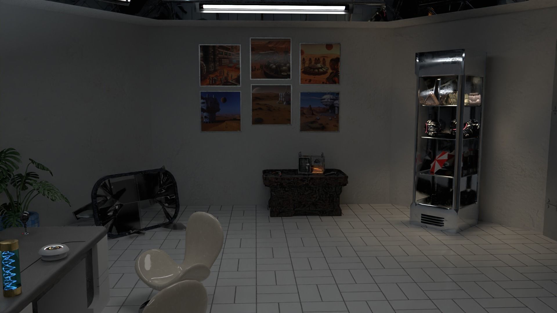 Sci-Fi office 3D model_1
