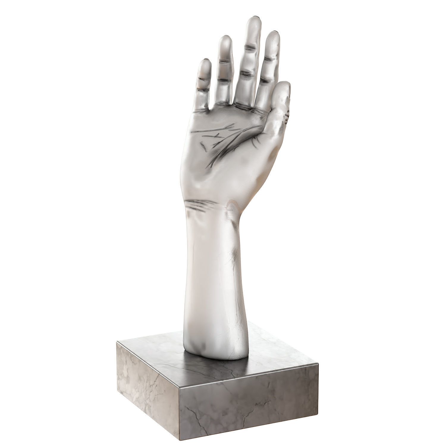 Metal figurine of a hand 3D model_1