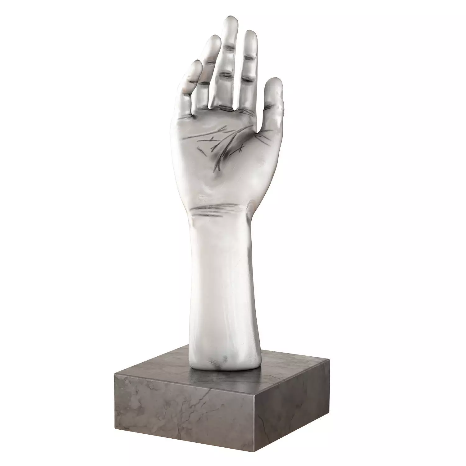 Metal figurine of a hand 3D model_0