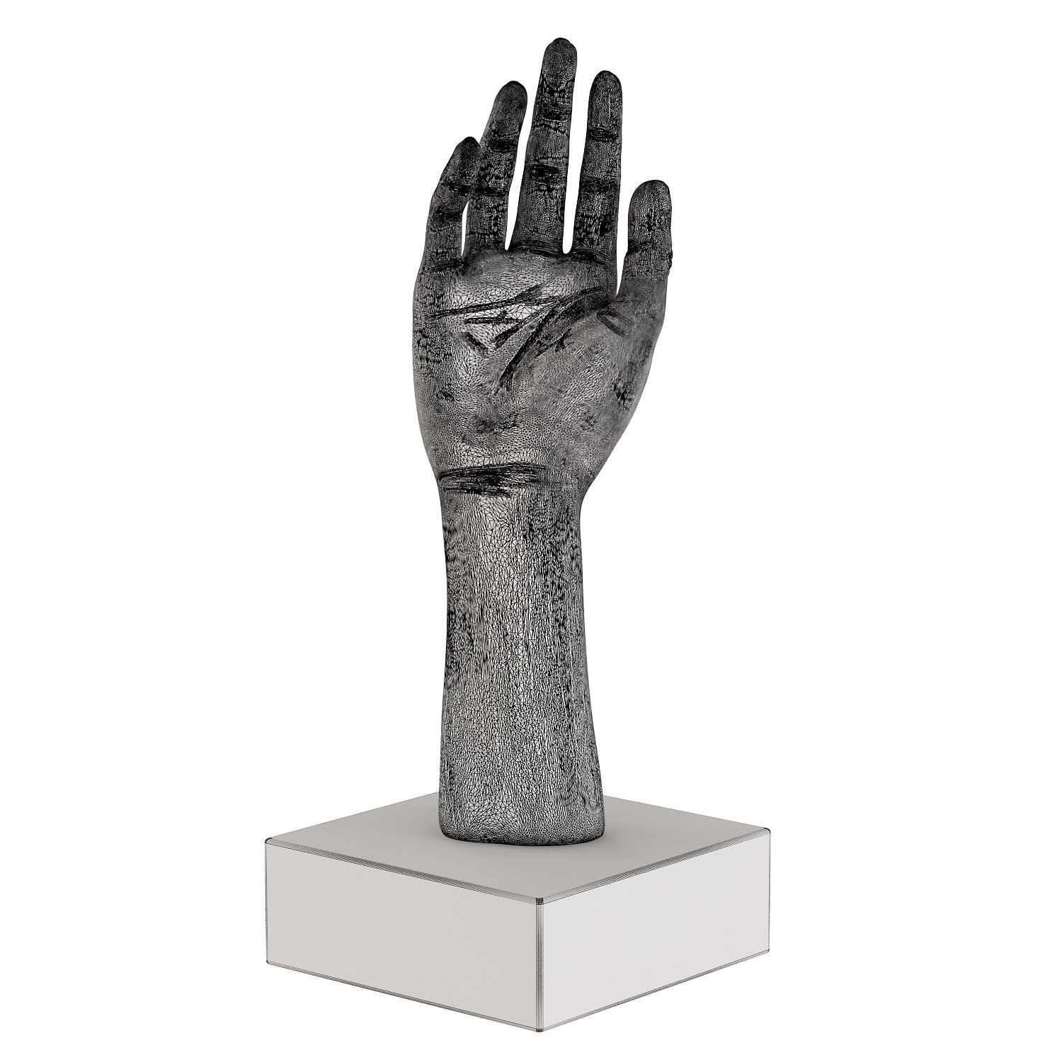 Metal figurine of a hand 3D model_5