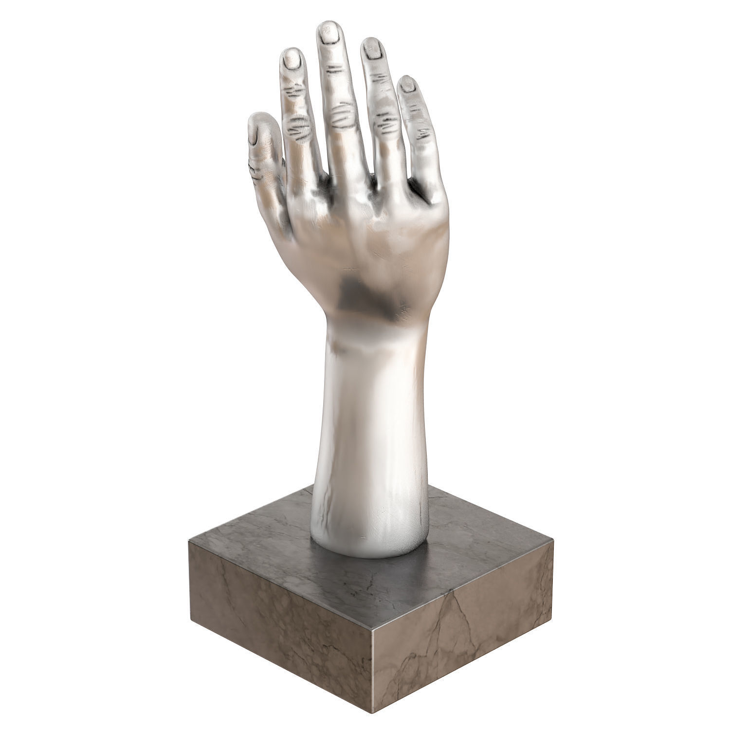 Metal figurine of a hand 3D model_2
