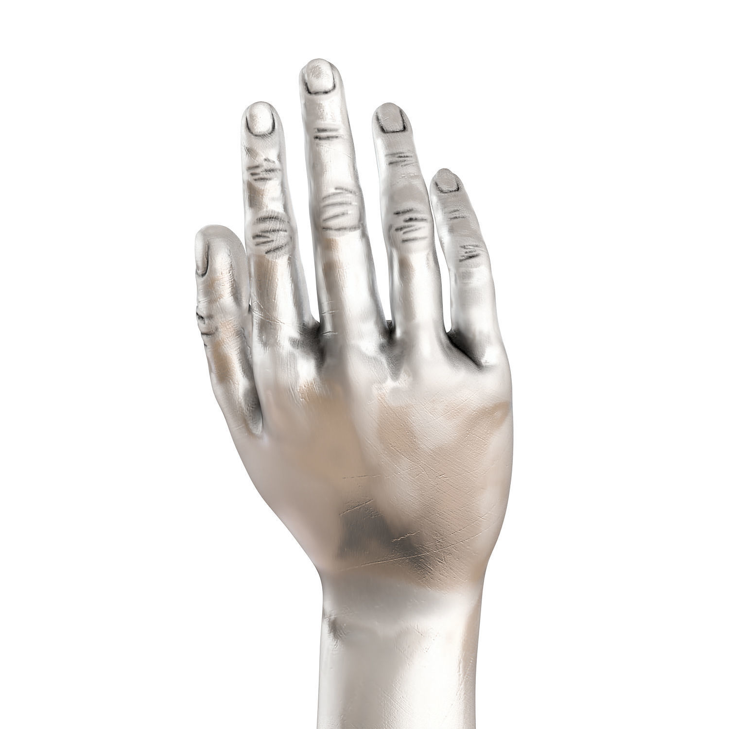 Metal figurine of a hand 3D model_4