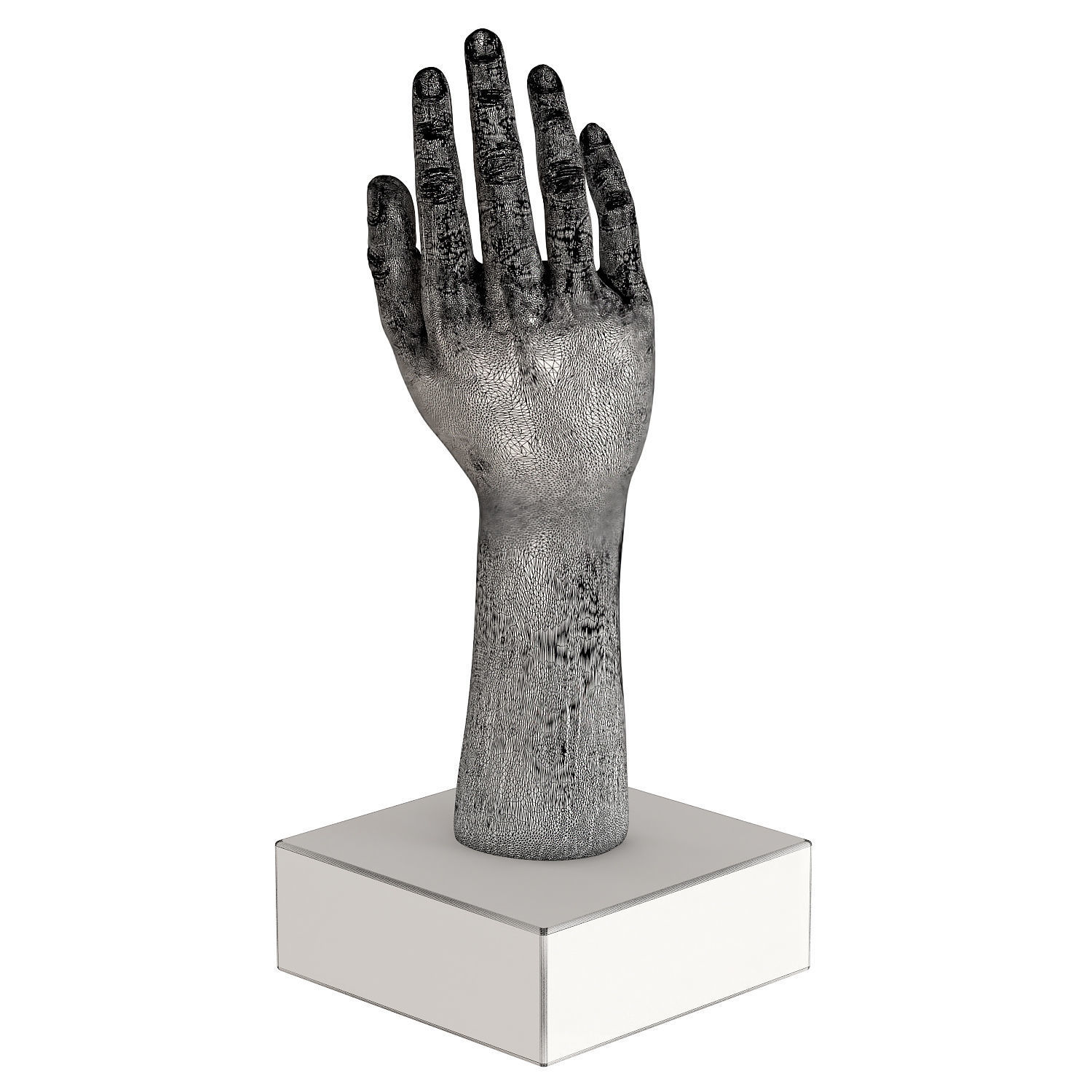 Metal figurine of a hand 3D model_6