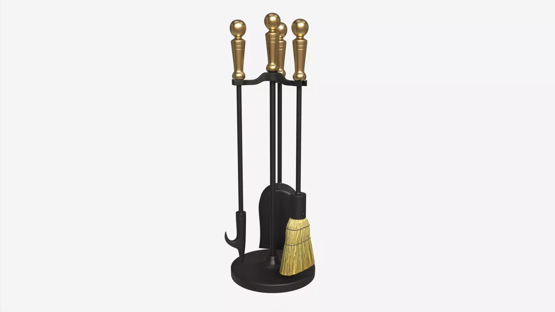 Mini Fireplace Tools 4-Set 3D model_0