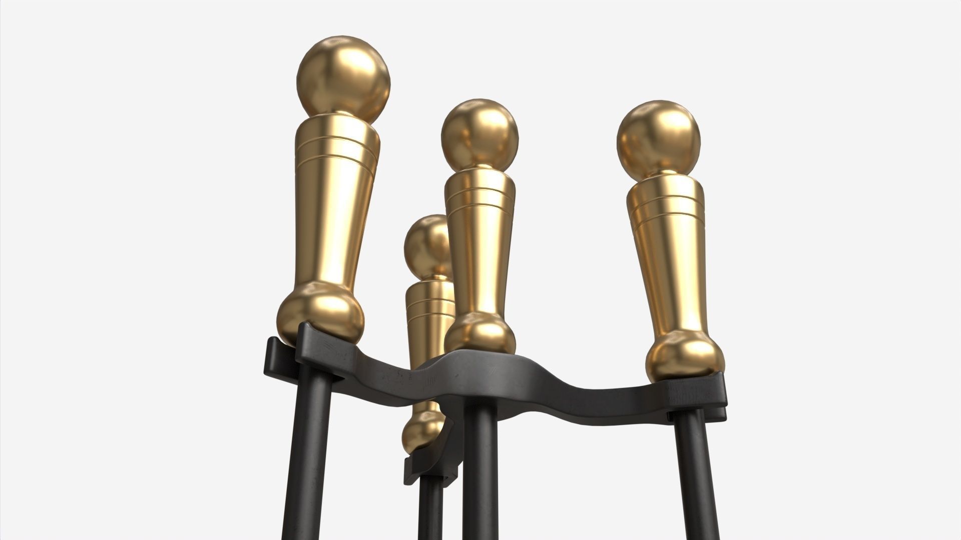 Mini Fireplace Tools 4-Set 3D model_3