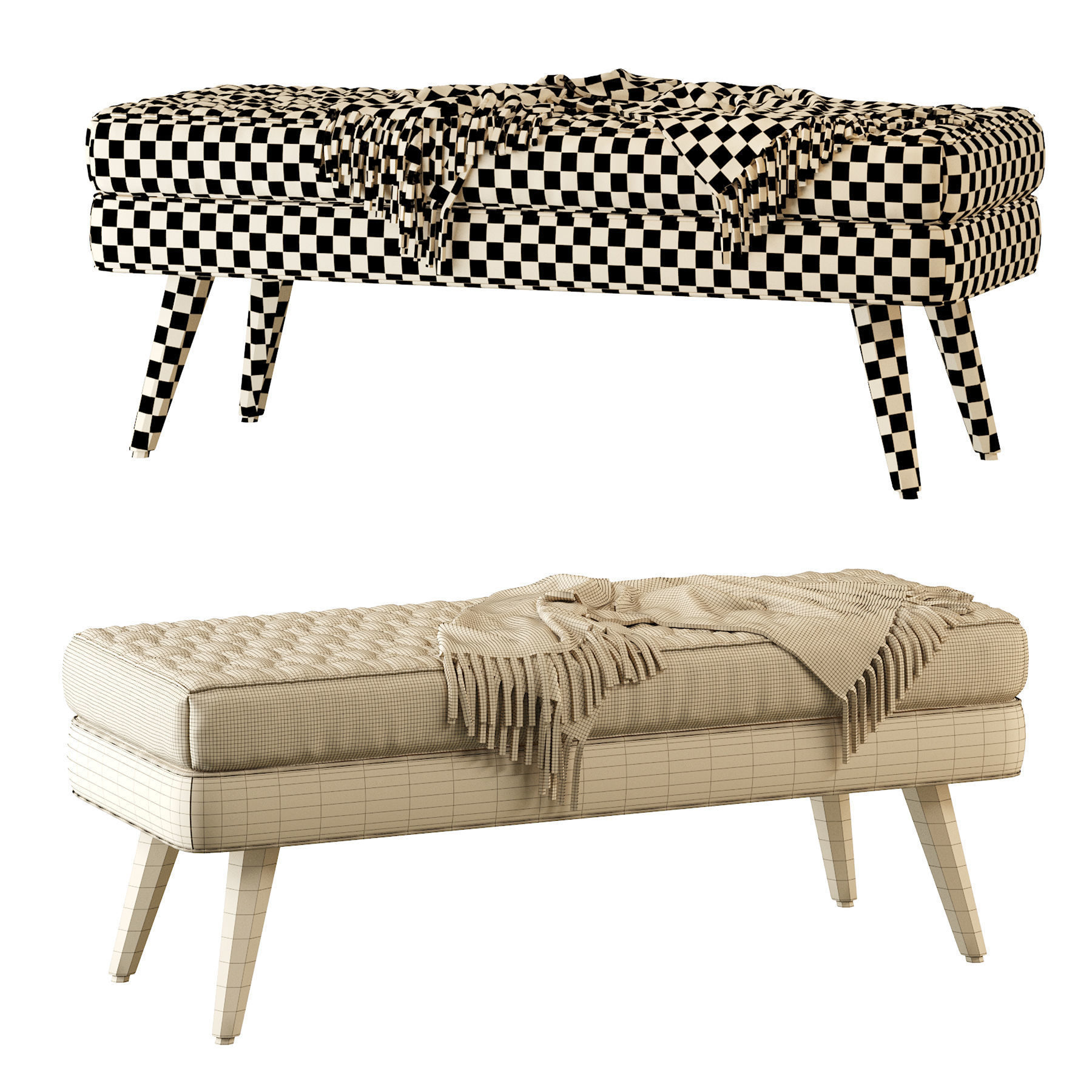 Bench seat Corolle 3D model_4