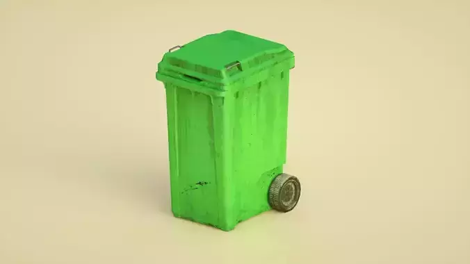  trash can green trash can environmental protection