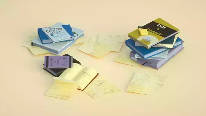 book paper roll paper letter paper scratch paper draft 3D model