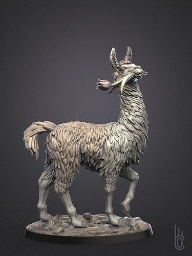 Llama with tulip 3D print model