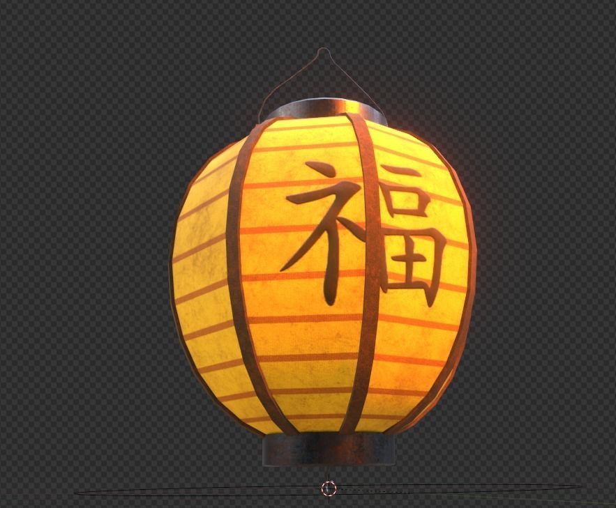 Realistic Chinese Lantern 4  Low-poly 3D model_13