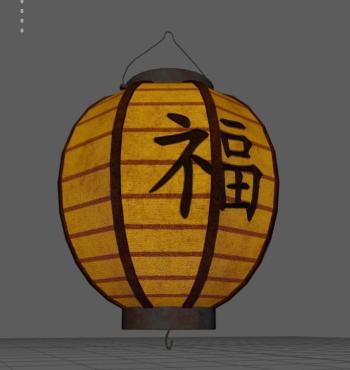 Realistic Chinese Lantern 4  Low-poly 3D model_19