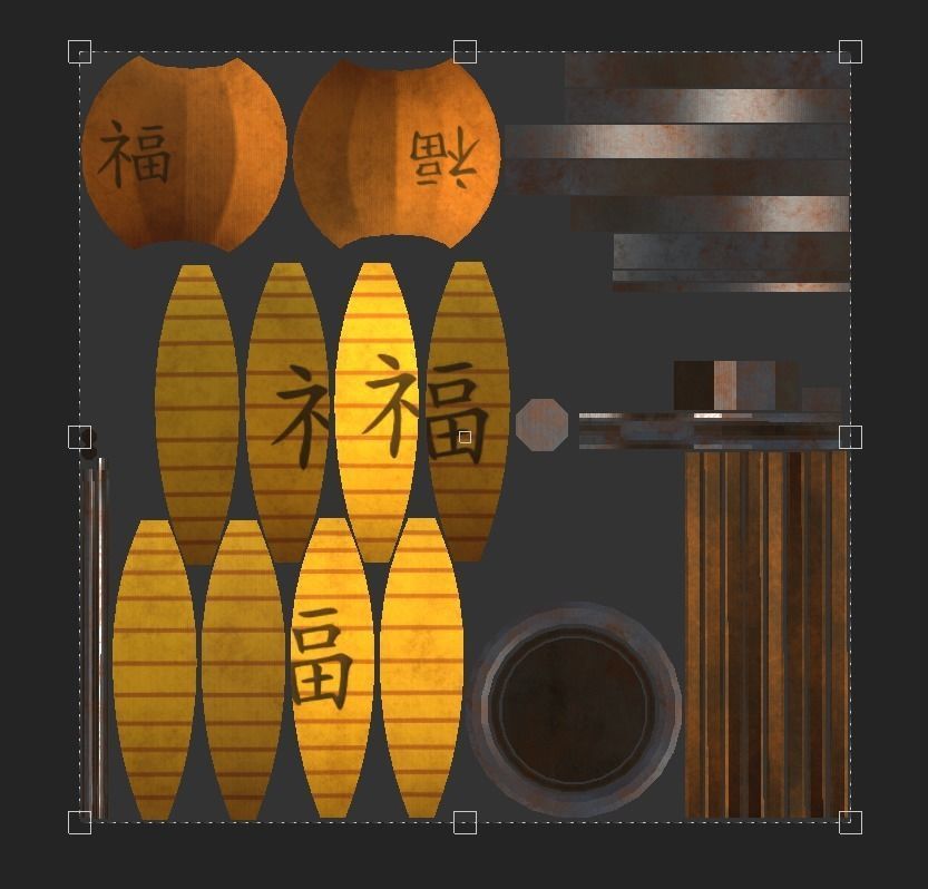 Realistic Chinese Lantern 4  Low-poly 3D model_18